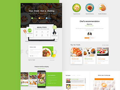 Delicious food color cook delicious food green gui health tasty ui ux