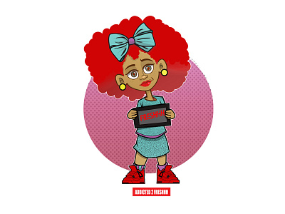 Addicted 2 FRESHHH art blue clothing design girl illustration jordan purple red t shirt urban vector