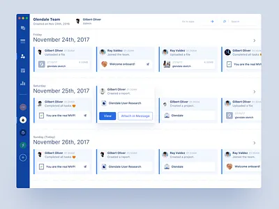 Glendale - Team Timeline app design chat app interaction design landing page layout message app mobile design typography ui uiux ux web design