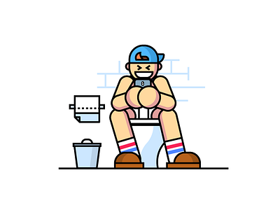 Taking A Dump character illustration vector