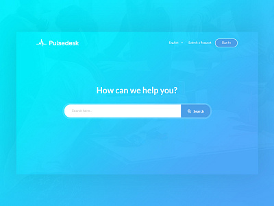 Pulsedesk Customer Support Header clean customer desk gradient header help minimal modern pulsedesk support ui web