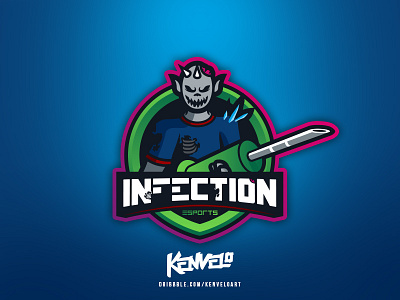 Infection branding esports for infection kenveloart mascot sale sports syringe zombie