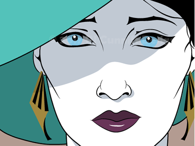 Nageldone.Fw art deco patrick nagel portrait style vector art