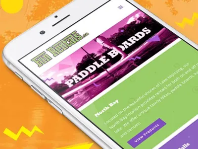 Fun Rentals - 90s Style Web Design 90s colourful funrentals innisfil mobile mobile design north bay ontario responsive sturgeon falls web design