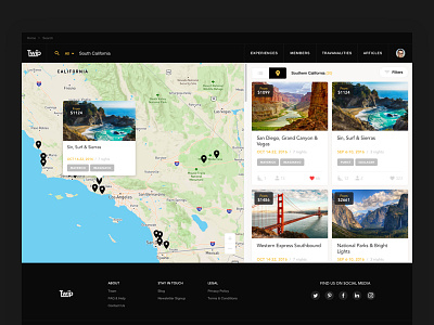 TWIP - map view cards info map photos pin search social tooltip travel trip view website