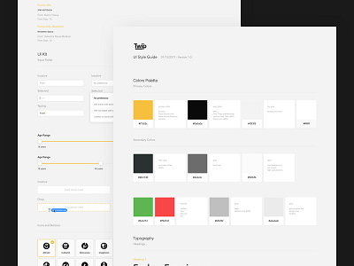 TWIP - Styleguide booking font guide kit social style text travel trip ui version website