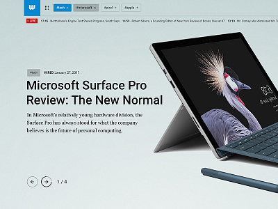 The Wall - Main Page Slider feed live magazine navigation news slider tech ui ux web