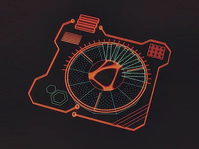 Vareo Fractal Analyzer /// 3d fui hologram houdini interface scifi ui vr