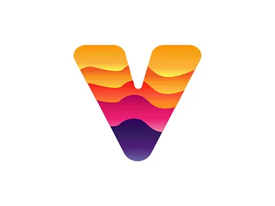 Letter V alphabet character follow illustration letter logo v