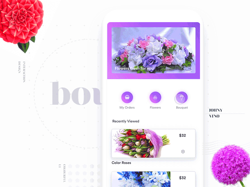 Boutique Shop boutique clean flat flower ios johnyvino minimal mobile plant shop ui ux