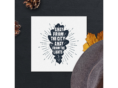 Away from the city, away from the lights badge forest grunge hipster logo typography vintage