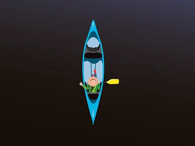 Blue Canoe adventure blue boating canoe illustration vector