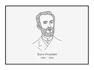 Sami Frashëri albania design illustration november outline vector