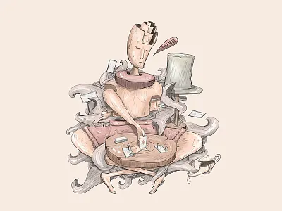 Reflection art digital digital art draw illustration paint