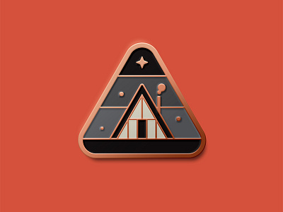 Cabin Pin a frame cabin copper dan kuhlken dkng dkng studios enamel pin nathan goldman night pin