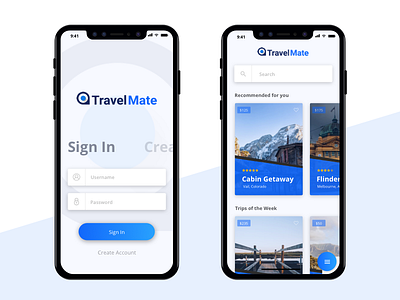Sign in & Search Trips cards login search sign in travel vacation