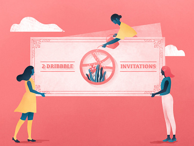 Invitations dribbble illustration invitations invite