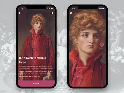 Gallery app art closeup gallery ios iphone x museum painting portia red dress