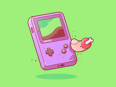 Gameboy gameboy gaming green icon illustration nintendo stroke vector