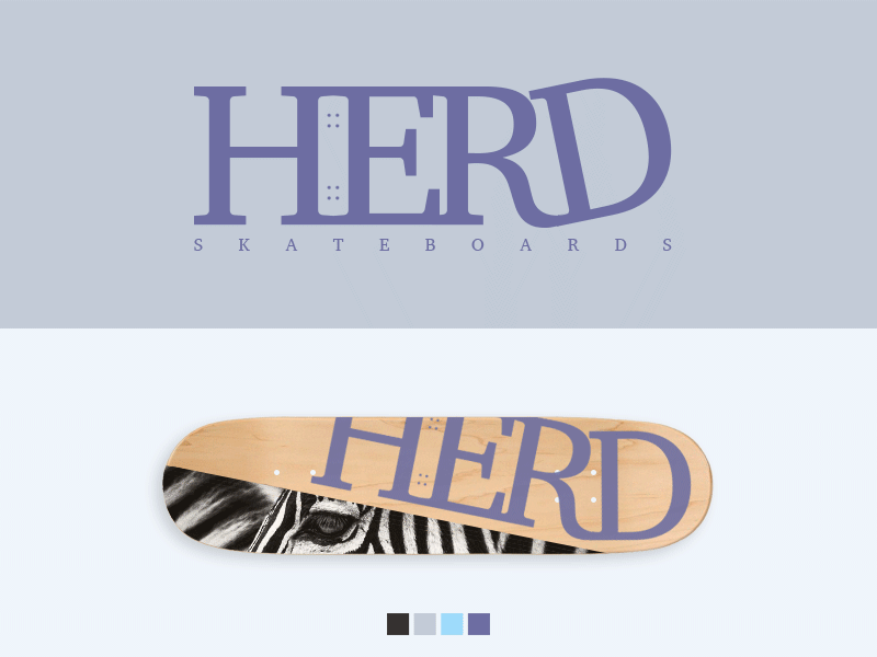 Herd Skateboards Concept animals brand brand identity branding gif lettering logo pastel skate skateboarding skateboards wildlife