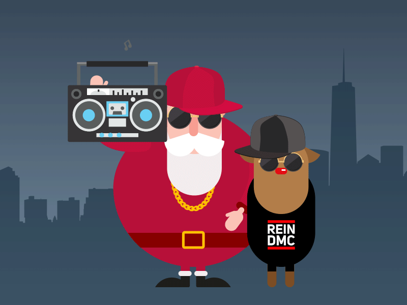 Christmas Nicky-C and Rein-DMC aftereffects animation christmas gif