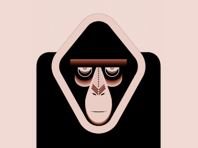 I Have My Eye On You animal illustration monkey watching