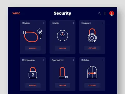 Cards bold cards dark design flat illustration security ui ux web