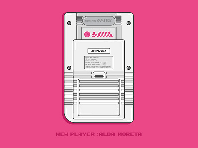 Hello Dribbble! debut dribbble first shot game game boy illustration nintendo pink player