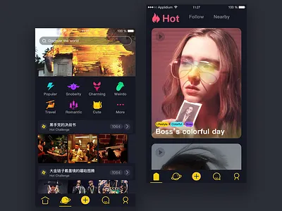 UI exercises #Shopping&Video Clips awesome boss colorful glitch hip hop hot icon shopping ui video clips