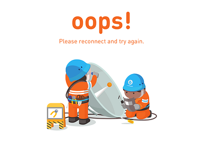 No Connection 2d connect illustration，fix interface oops repair ui wifi