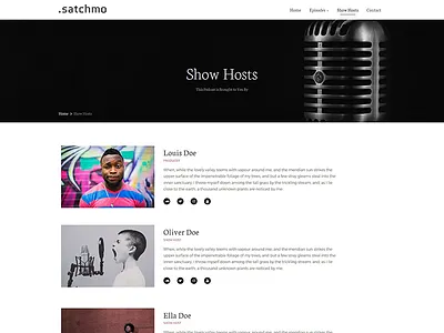 Satchmo Dribbble audio podcast podcasting theme wordpress
