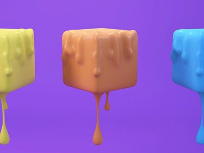Cubic melting 3d adobe animation behance cinema4d cube design graphic illustration melting motion