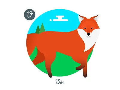 V is for Vos abc alphabet animals dutch education kids language poster