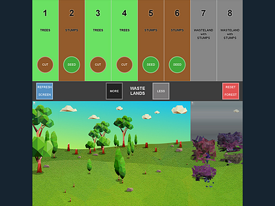 Deforestation - interactive animated application animated animation app application deforestation ecology forest interactive nature tree trunk wasteland