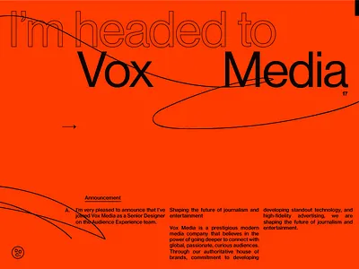 Headed to Vox flat helvetica hmm layout old school orange sans simple swiss vox media weird