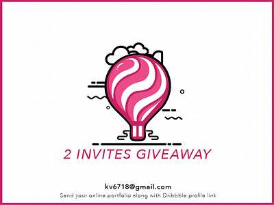 2 Dribbble Invites Giveaway illustration invite