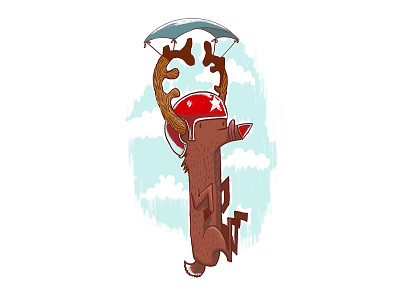 Rudolf The Reindeer artforsale christmas drawing funny illustration jump merrychristmas poster redbubble reindeer rudolf santa