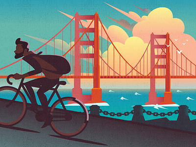 Golden bridge bay bicycle golden bridge man ocean riding san francisco