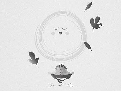 Mr GREY air elements four gaspart illustration leaves levitation light relax wind zen