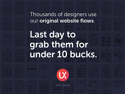 Last Day, 66% Off flat flowchart kit site map ui user flow ux ux kits web wireframe