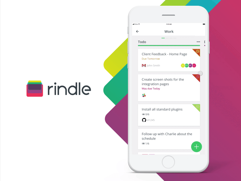 Rindle Tasks Manager app design gif ios mobile motion rindle tasks ui ux