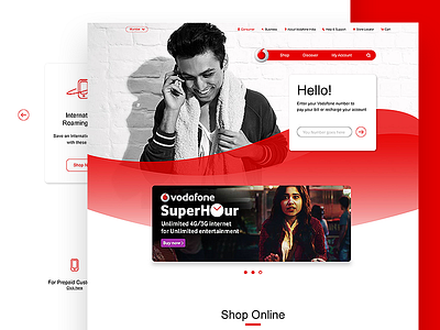 Telecom Firm Website (mock) design hero homepage images red telecom