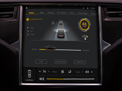 Autopilot Dashboard autopilot controls dashboard exploration futuristic interfaces smart car tesla ui