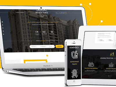 Dribbble Tower black branding clean falsebot line logo realestate tower ui vinnitsa yellow