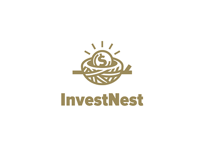 Invest Nest coin gold investment logo nest