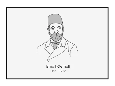 Ismail Qemali albania design illustration november outline vector
