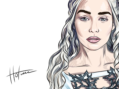 The Mother of Dragons apple pencil daenerys dragaris dragons draw illustration ipad pro poster targaryen vector