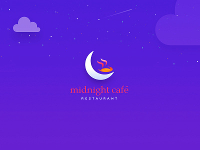 Midnight Café Logo café dark food moon restaurant