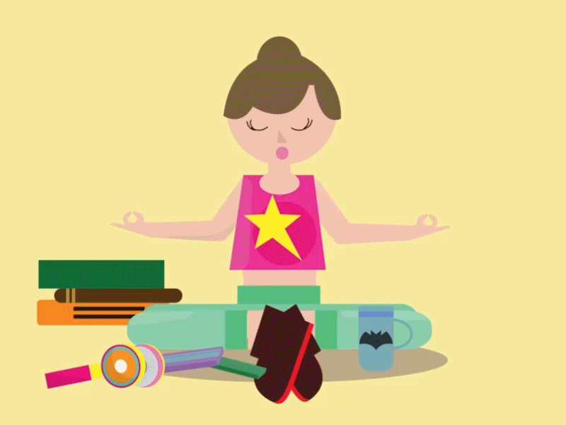 Yoga aftereffects art creative flat gif motion motiongraphics