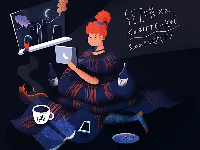 Blanket-woman season! illustration mood texture